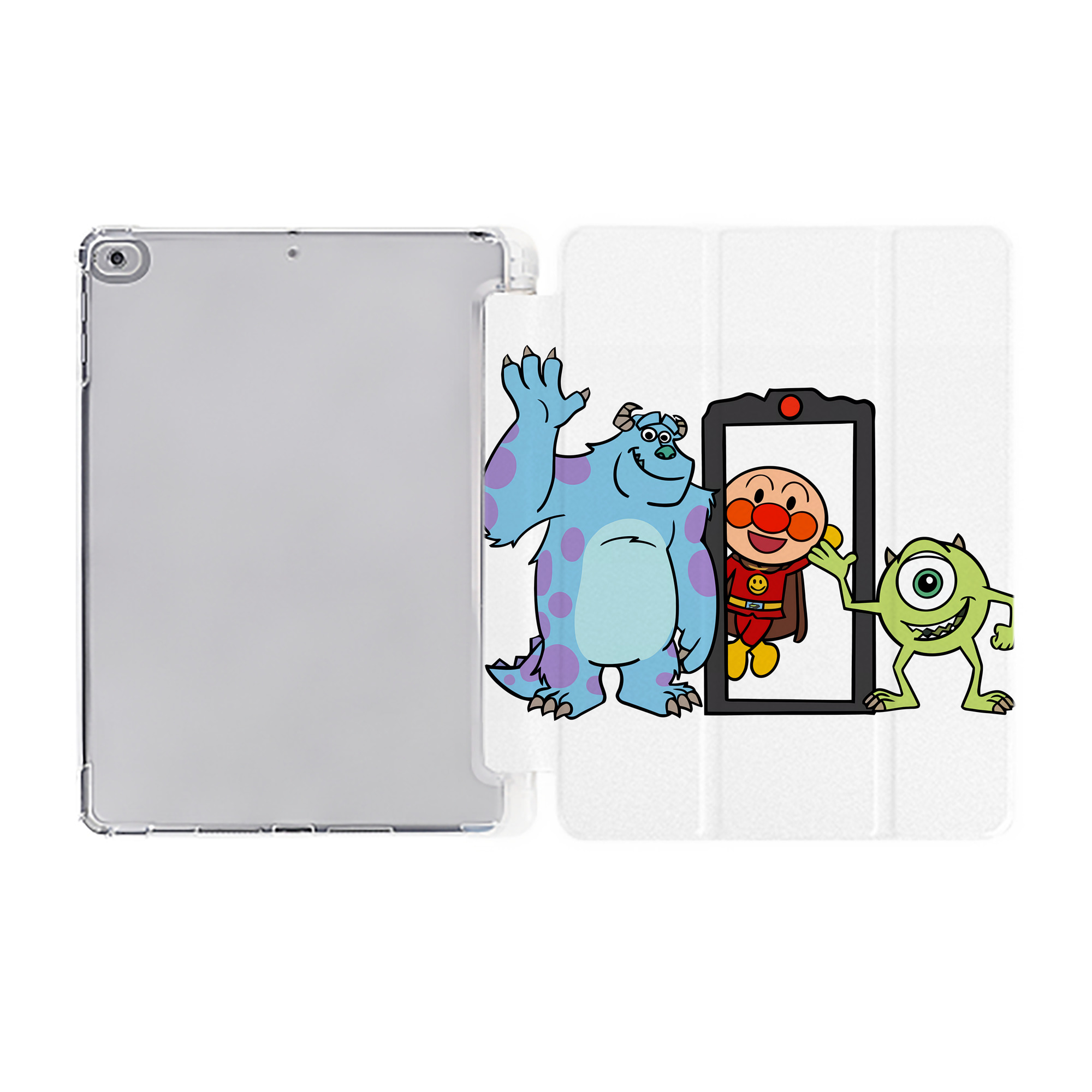 （画像用） アンパンマン Anpanman IPad ケース ペン収納付き 三つ折りスタンド PUレザー×シリコン 対応機種9.5/10.5/10.9インチ